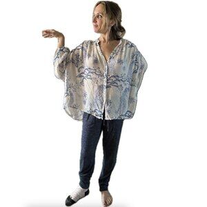 Free People | Metallic Blooms Blouse | XS